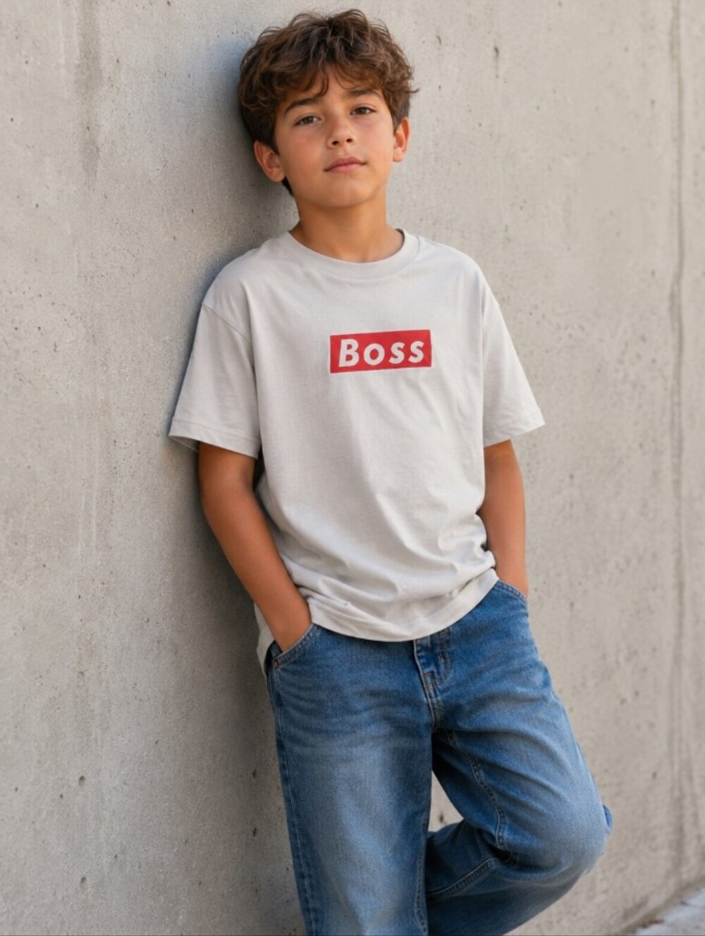 Bowery Boss Boy's White T- Shirt - Size: M